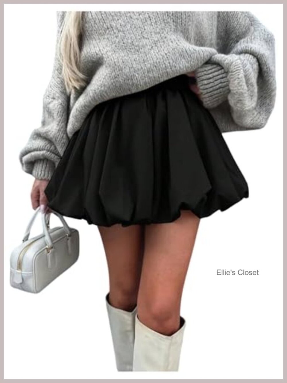 Bubble Skirt Elastic Waist Pleated Hem Y2K Mini Skirt Polyester